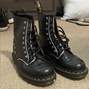 Dr. Martens Black Ankle Boots with Silver Studs